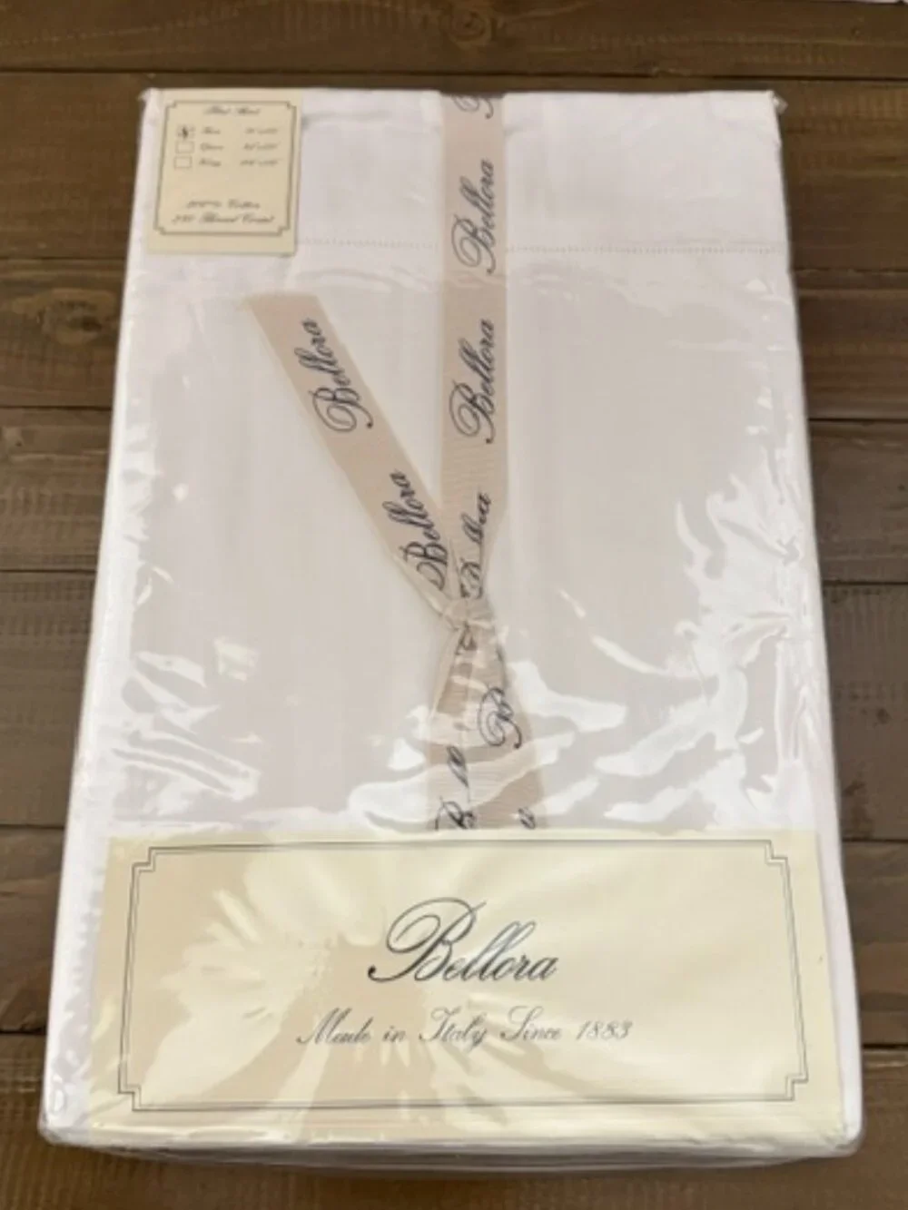 Bellora 280 Thread Count Twin Flat Sheet Wide White Stripe Cotton Made in Italy